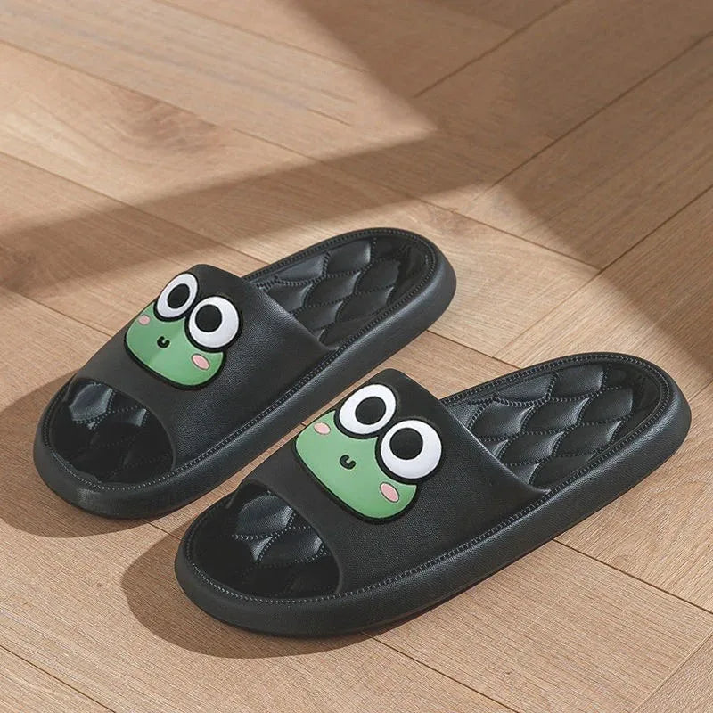Four Season Bathroom Anti Slip Slippers Women's EVA Slide Slippers - Frog Soft Comfortable Non-Slip Indoor/Outdoor House Shoes