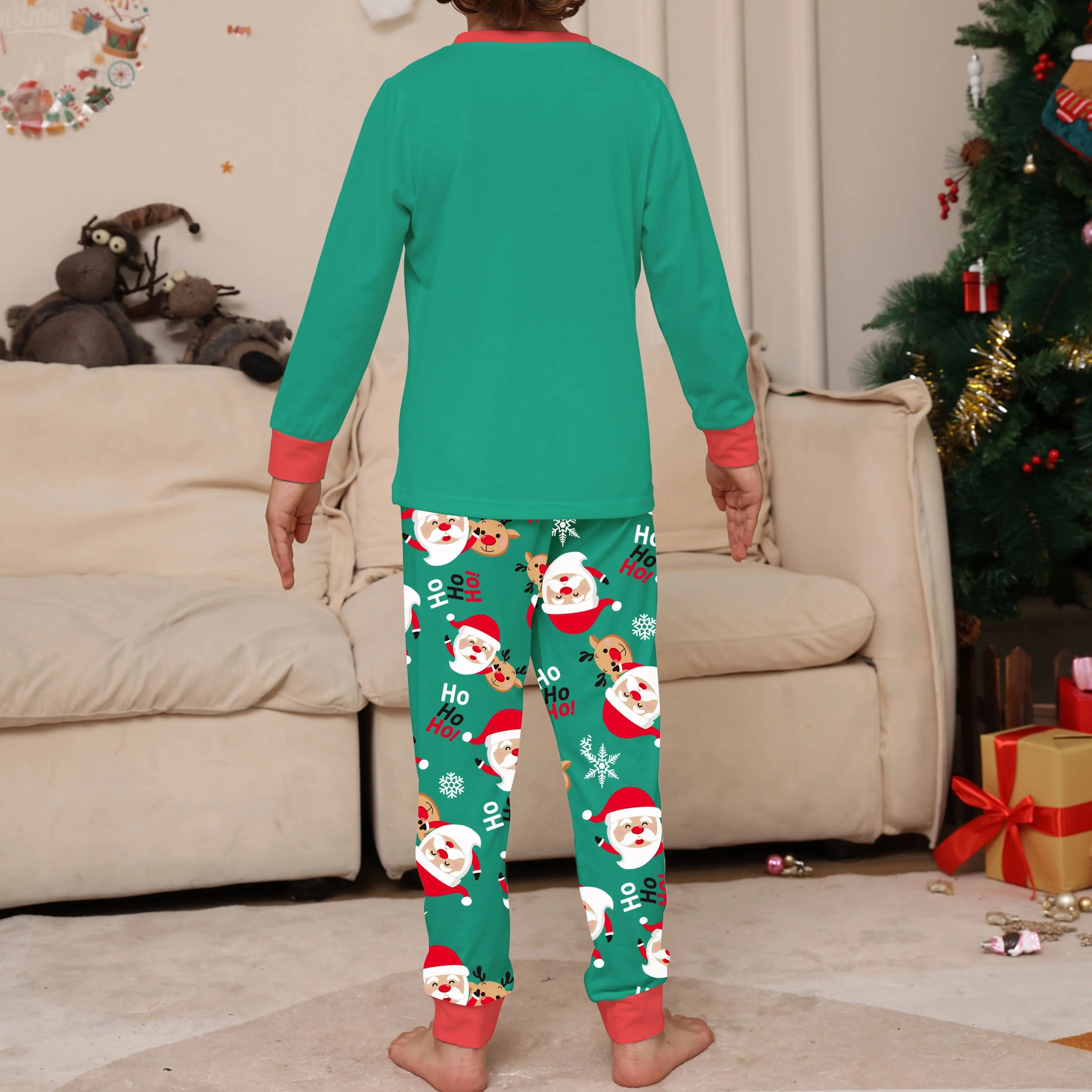 2024 Winter Couples Christmas Pajamas For Family Matching Outfits Mother Kids Clothes Christmas Deer Pajamas Family Clothing Set