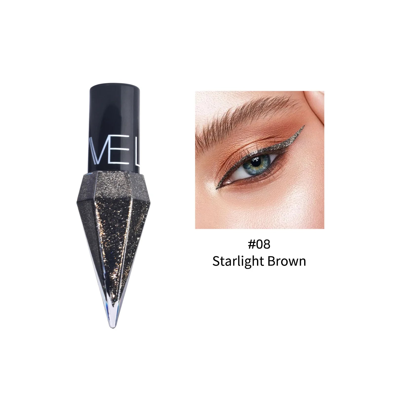 Diamond Sparkling Liquid Eyeliner Pearlescent color development quick dry waterproof not easily smudging liquid eyeliner