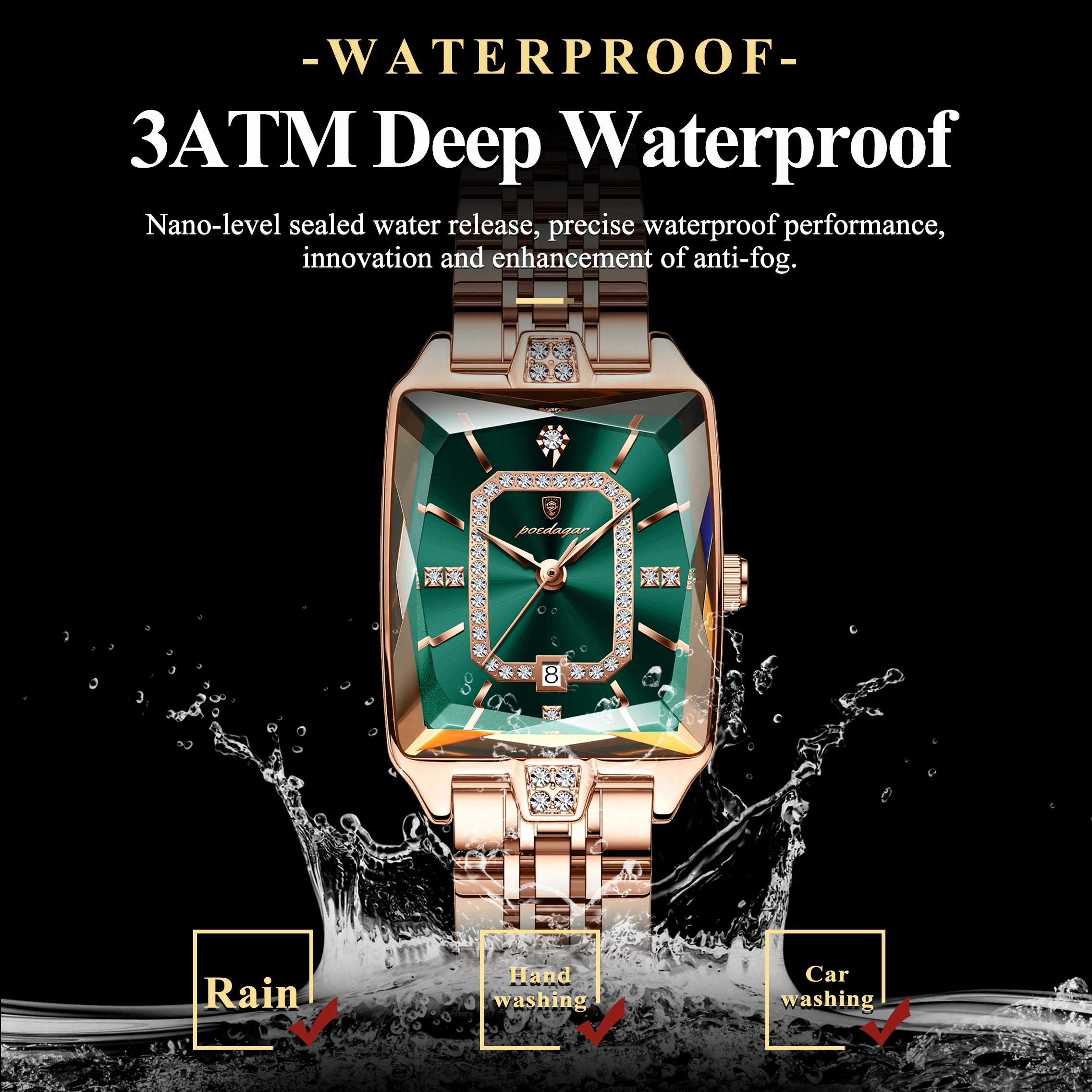 POEDAGAR Luxury Woman Watch Waterproof Date High Quality Casual Ladies Wristwatch Stainless Steel Quartz Elegant Women's Watches