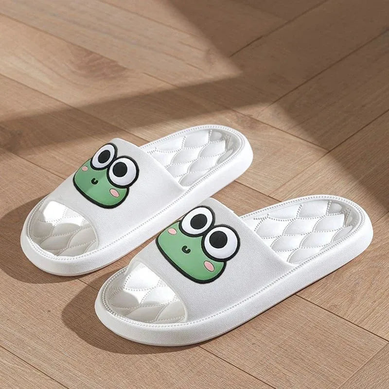 Four Season Bathroom Anti Slip Slippers Women's EVA Slide Slippers - Frog Soft Comfortable Non-Slip Indoor/Outdoor House Shoes