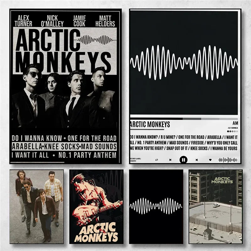 Vintage Arctic Monkeys Rock Band Music Cover Series Art Poster Canvas Painting Wall Print Living Room Home Decor
