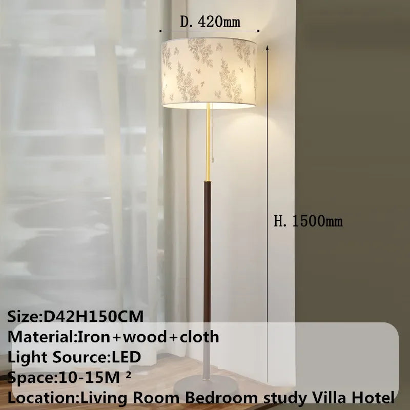 DLMH Contemporary Floor Lamp Retro Art Bedroom Living Room Beside The Sofa LED Villa Hotel Decorative Standing Light
