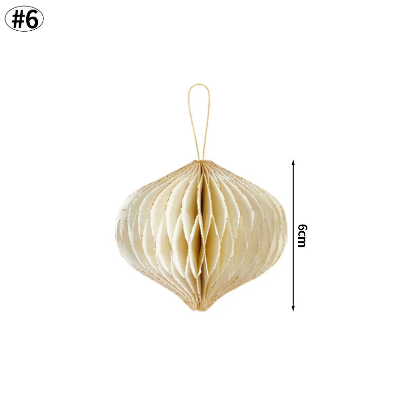 3D Christmas Decorations Christmas Tree New Year Hanging Pendants Paper Lantern 2026 Navidad Wedding New Year Decorations