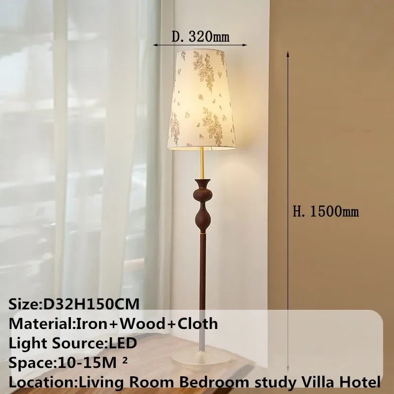DLMH Contemporary Floor Lamp Retro Art Bedroom Living Room Beside The Sofa LED Villa Hotel Decorative Standing Light