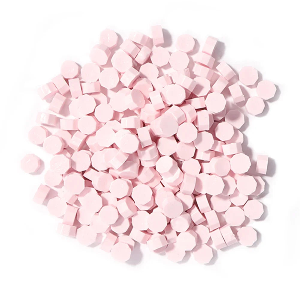 100pcs Octagon Red Sealing Wax Beads Retro Seal Stamp Beaded for Wedding Birthday Card Vintage Craft Envelope Letter Decor