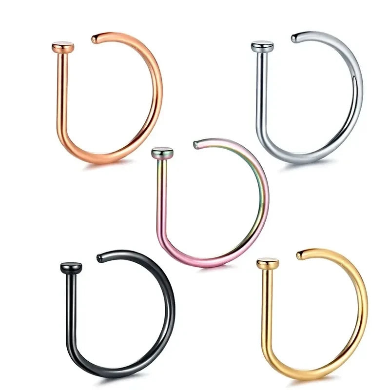 Fake Piercing Nose Rings for Women Men