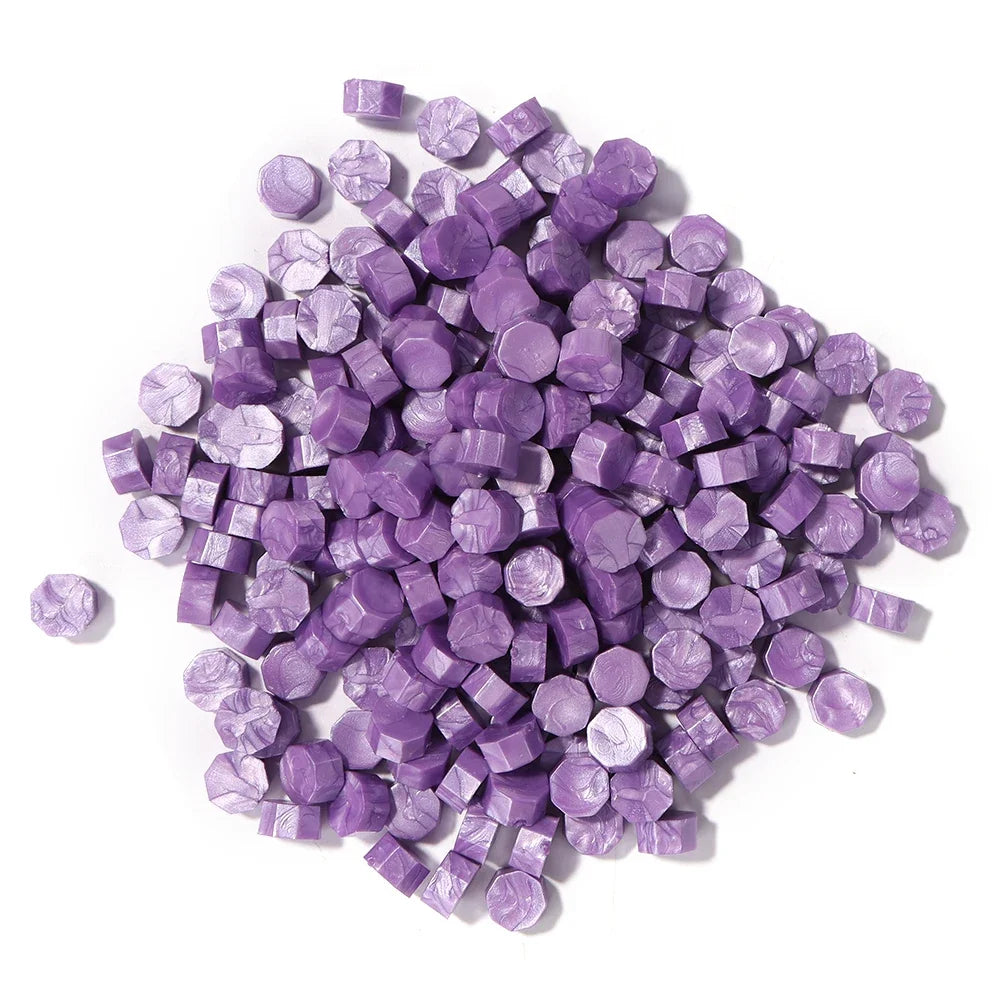 100pcs Octagon Red Sealing Wax Beads Retro Seal Stamp Beaded for Wedding Birthday Card Vintage Craft Envelope Letter Decor