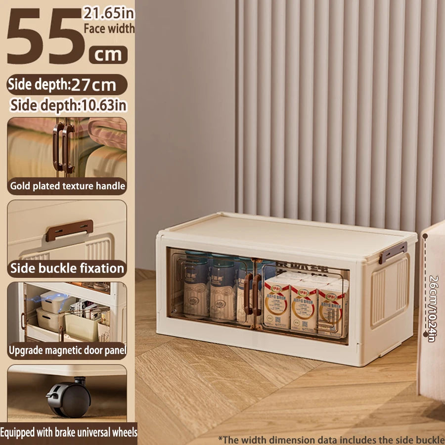 45/55/65cm Length Multifunction Storage Cabinet Large Capacity Foldable Easy-to-Install Storage Box Dustproof Wardrobe