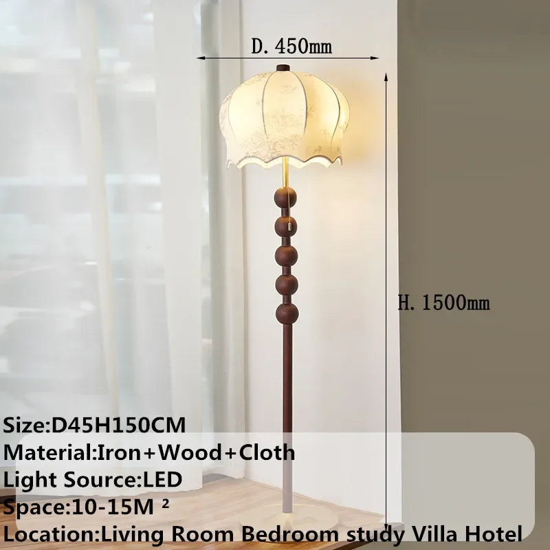DLMH Contemporary Floor Lamp Retro Art Bedroom Living Room Beside The Sofa LED Villa Hotel Decorative Standing Light