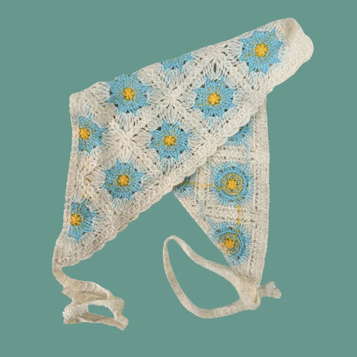 Elegant Knitted Triangle Scarf Headband for Women Fashion Girl strawberry Versatile pattern Hair Band Hair Accessory