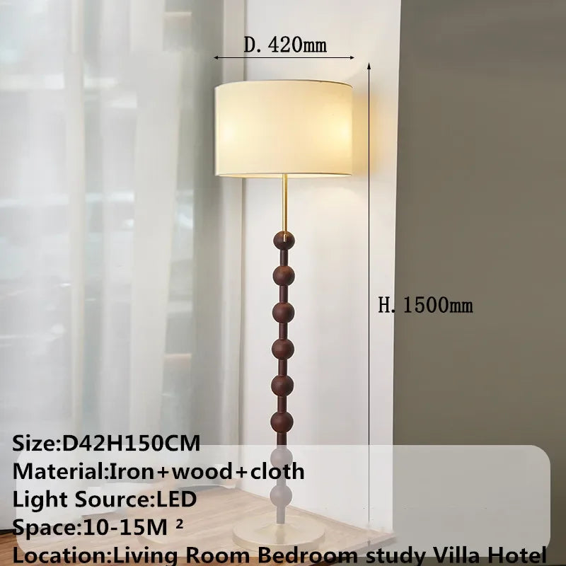 DLMH Contemporary Floor Lamp Retro Art Bedroom Living Room Beside The Sofa LED Villa Hotel Decorative Standing Light