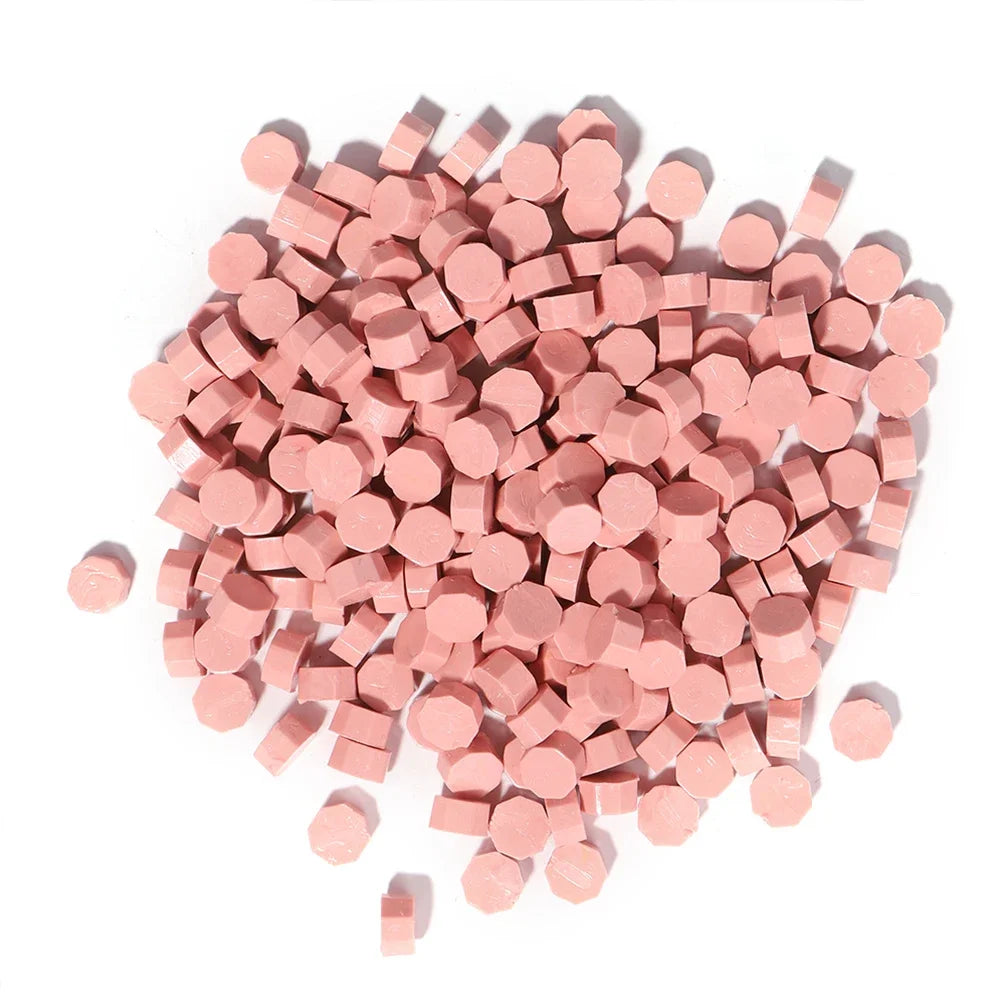 100pcs Octagon Red Sealing Wax Beads Retro Seal Stamp Beaded for Wedding Birthday Card Vintage Craft Envelope Letter Decor