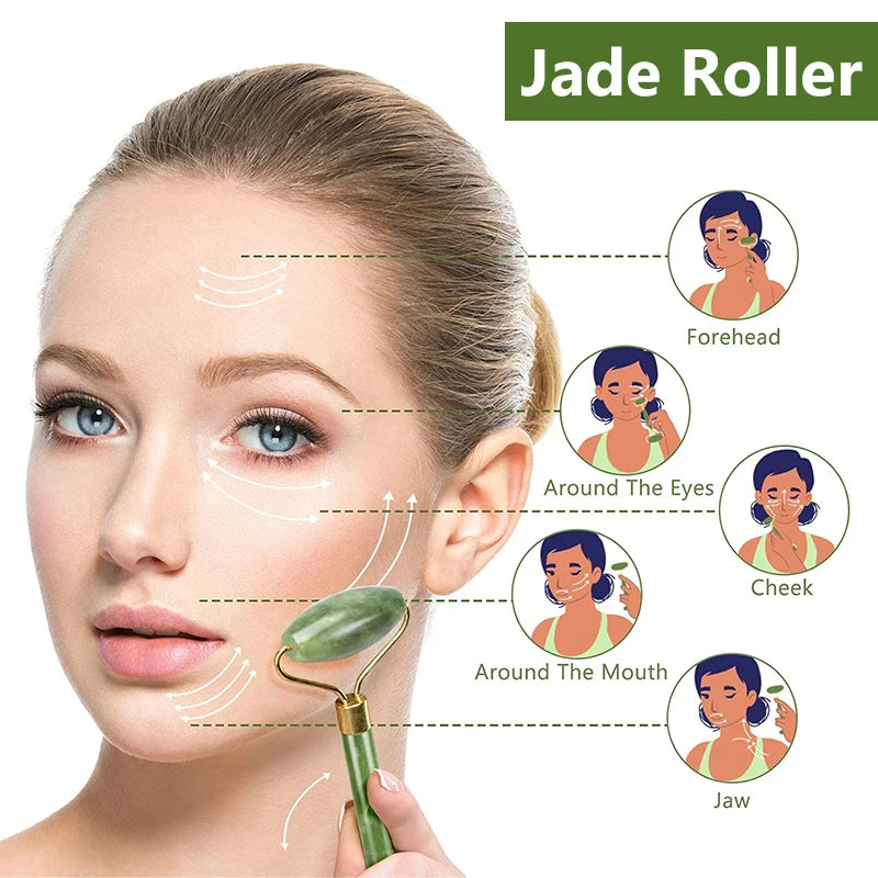 Gua Sha Massager Roller for Face Neck Eye Jade Store Scraper Roller Massage  Lifting Body Slimming Guasha Skin Beauty Care Tools