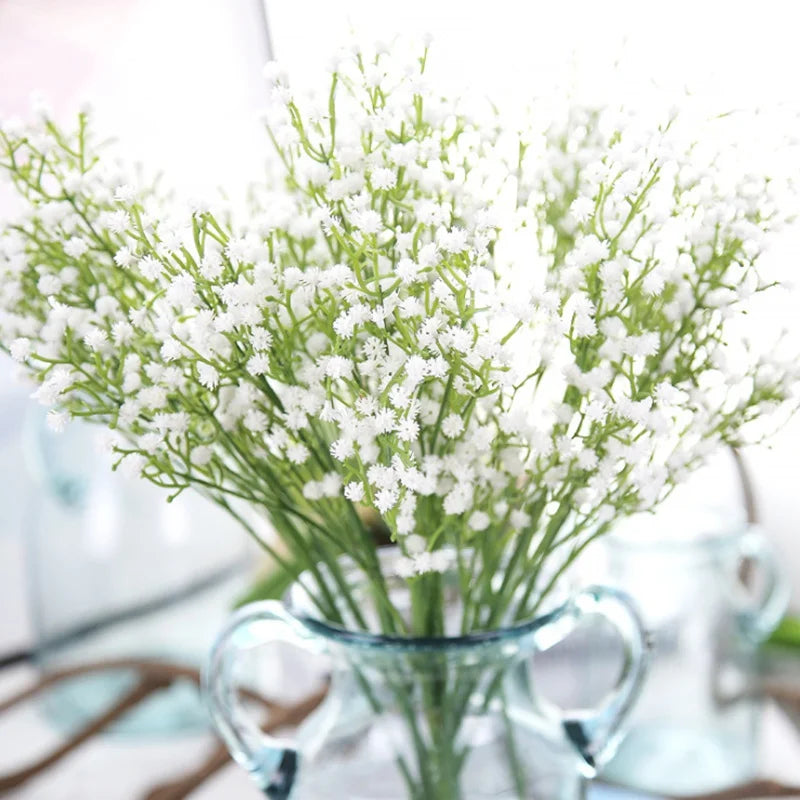 Artificial Flowers White Gypsophila Wedding Decorative Bridal Bouquet Accessory Clearance Vase Filler Home Scrapbooking Ornament