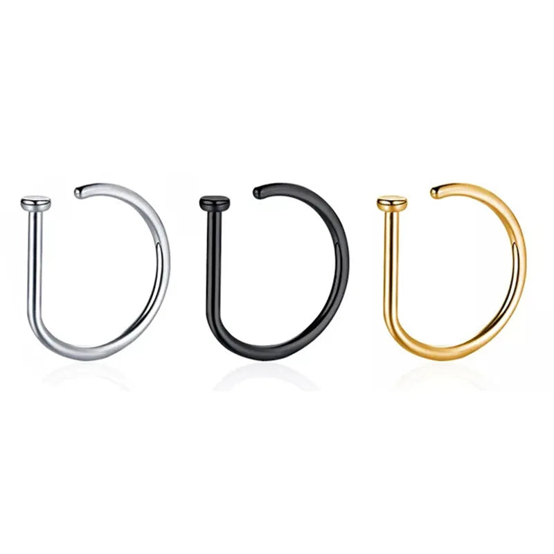 Fake Piercing Nose Rings for Women Men