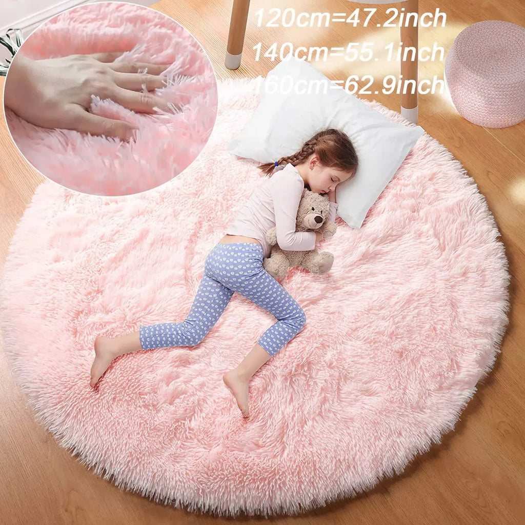 Fluffy Round Plush Rug