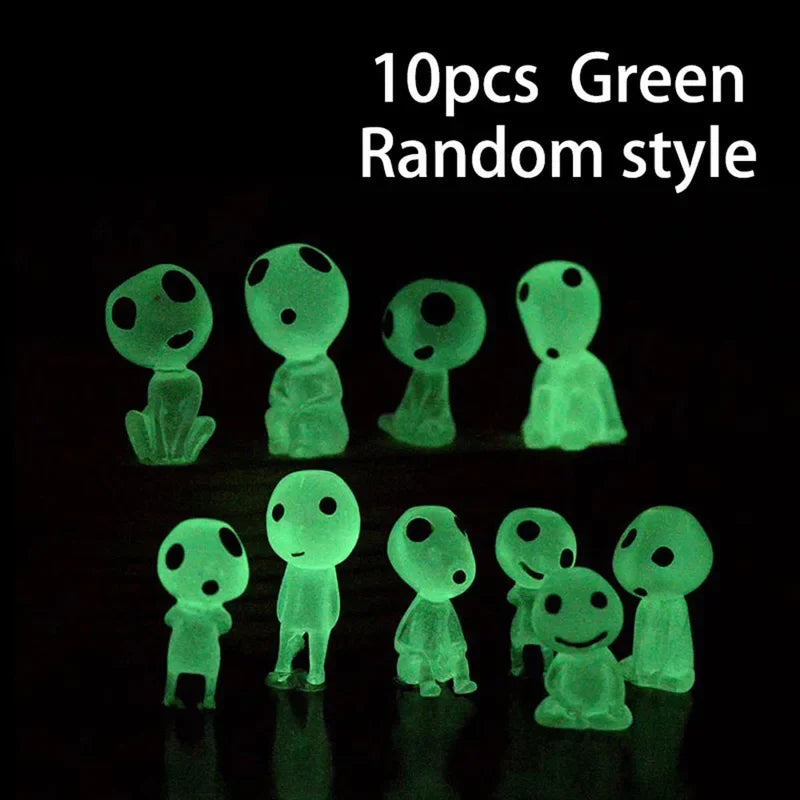 10pcs Luminous Ghost Micro Landscape Accessories Outdoor Miniature Decor Glow in Dark Tree Elves Fairy Garden Decoration