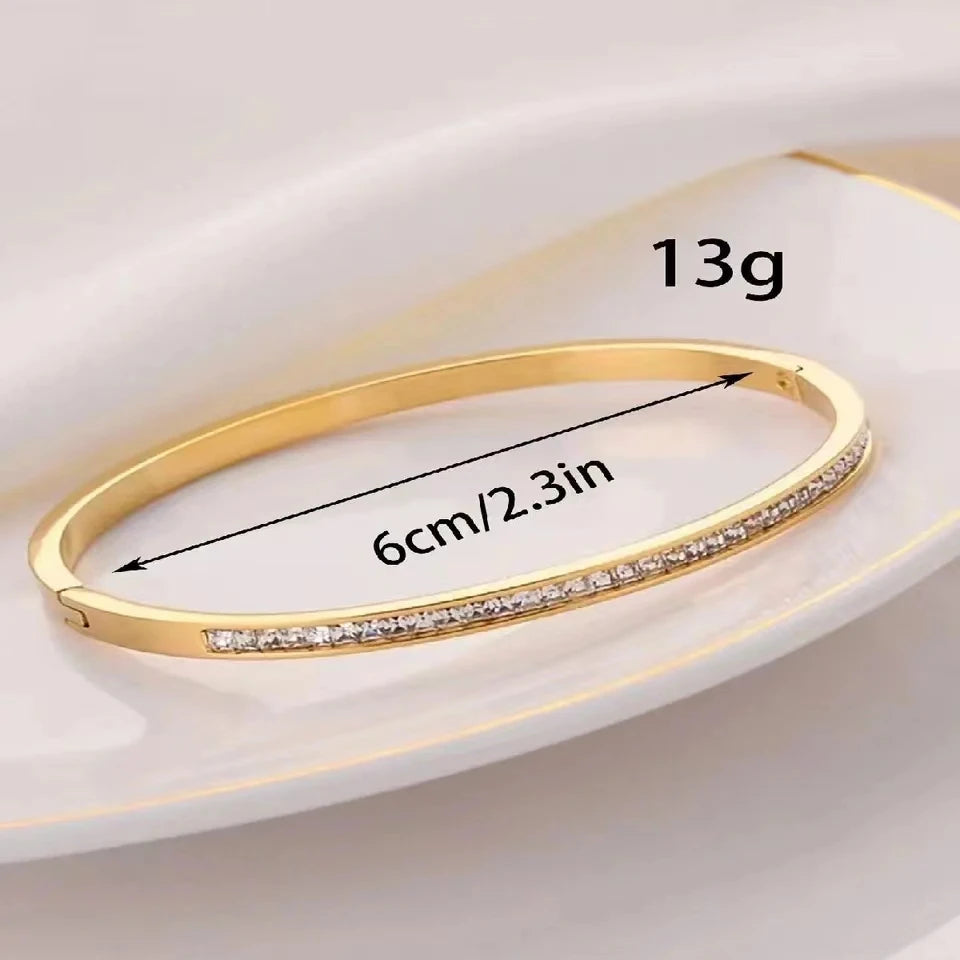 Sparkling Gold Stainless Steel Bracelet