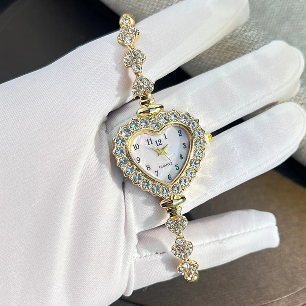 Fashion Heart Ribbon Strap Watch