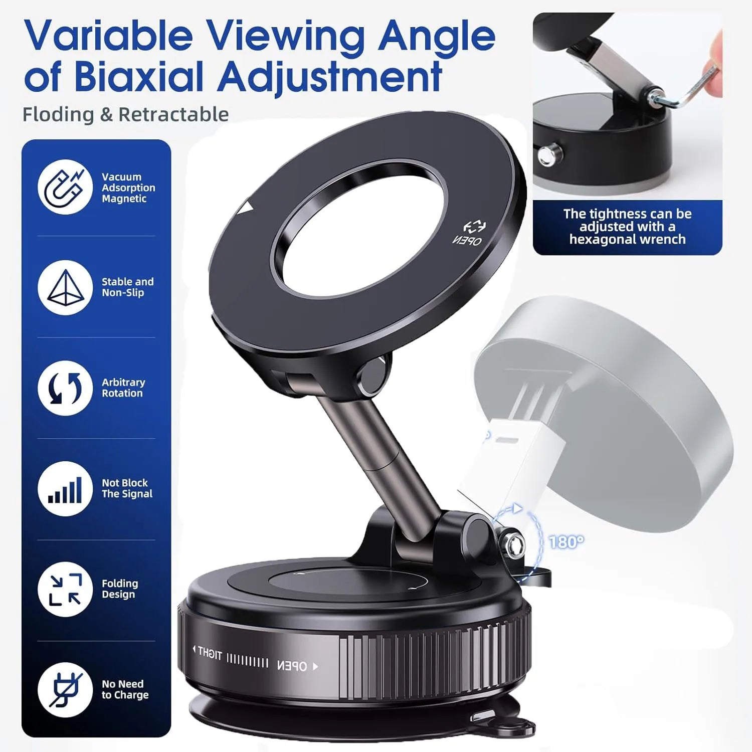 Mini Magnetic Vacuum Phone Holder