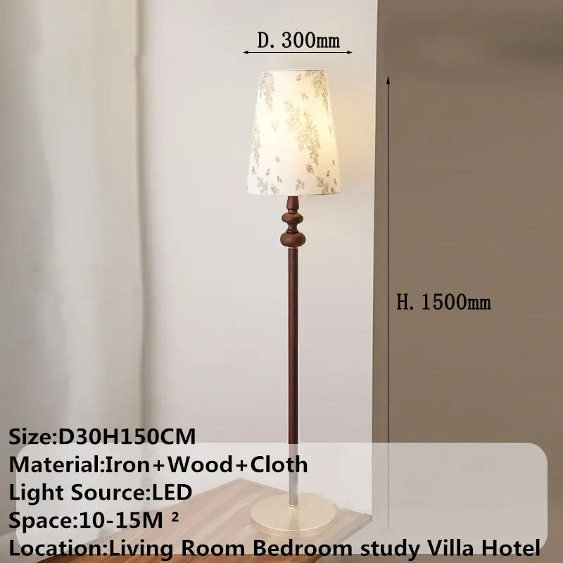 DLMH Contemporary Floor Lamp Retro Art Bedroom Living Room Beside The Sofa LED Villa Hotel Decorative Standing Light