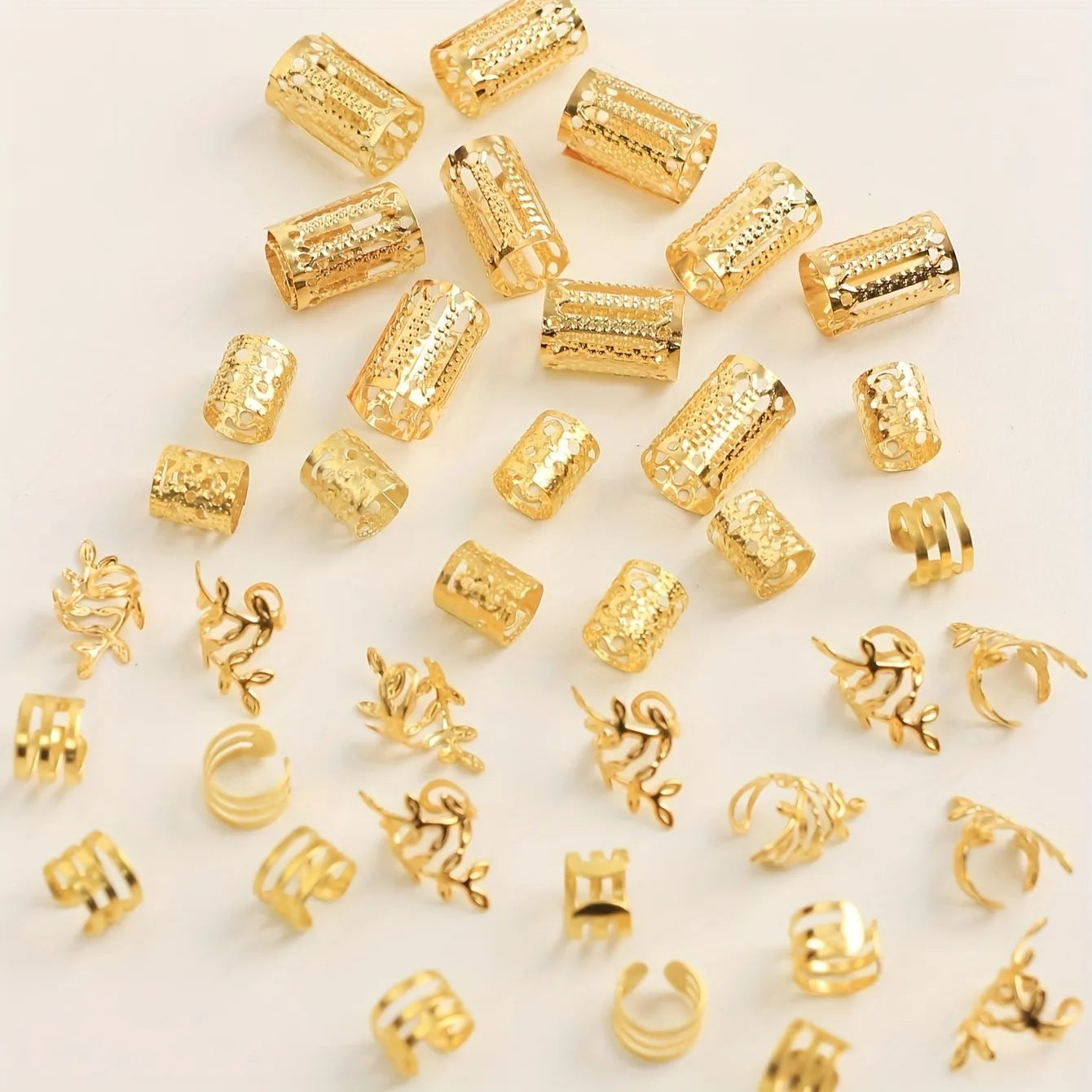 Elegant Hollow Hair Rings – 40/80PCS