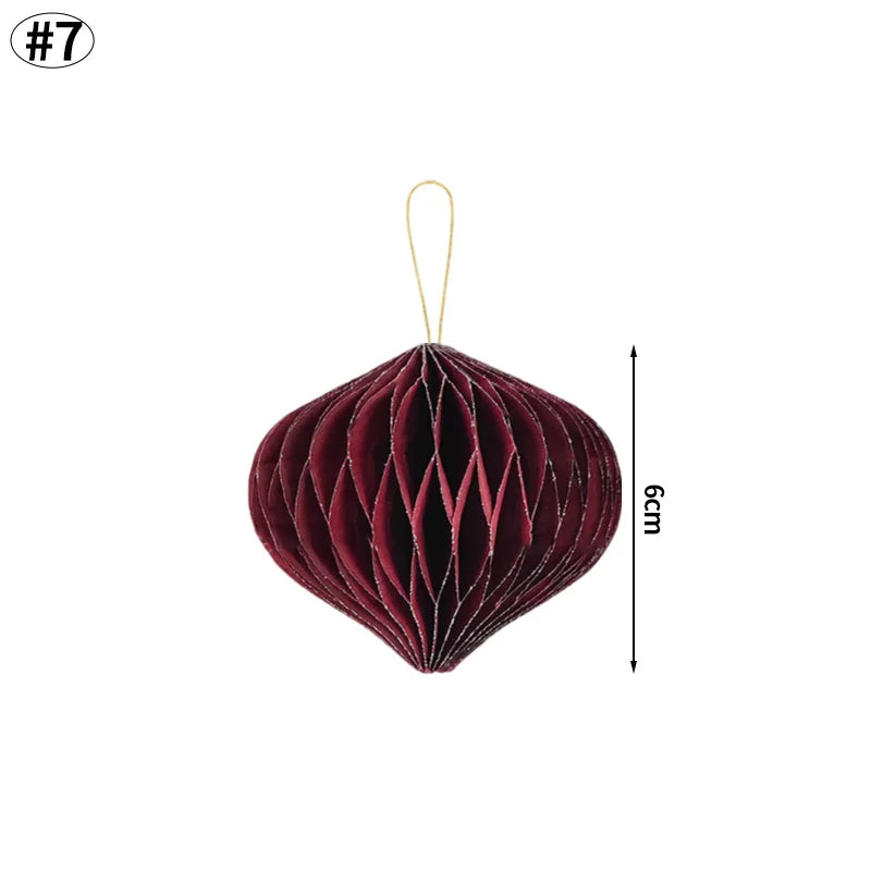 3D Christmas Decorations Christmas Tree New Year Hanging Pendants Paper Lantern 2026 Navidad Wedding New Year Decorations