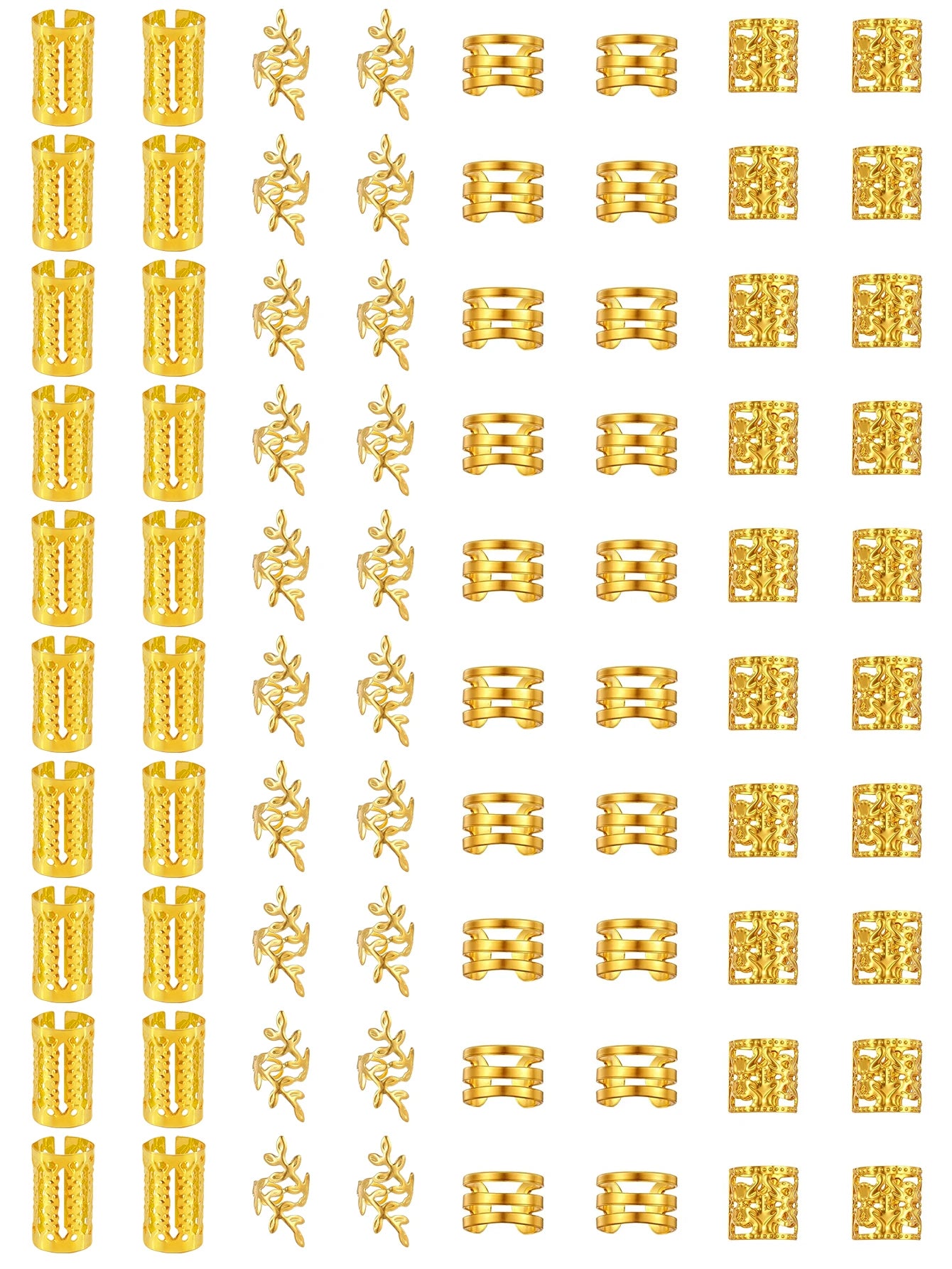 Elegant Hollow Hair Rings – 40/80PCS