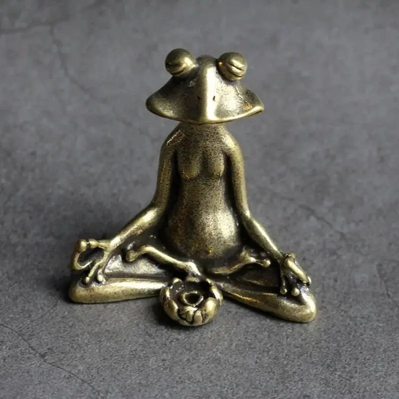 Retro Copperware Incense Socket Zen Frog Ornaments Solid Pure Copper Frog Tea Pet Incense Holder Ornaments