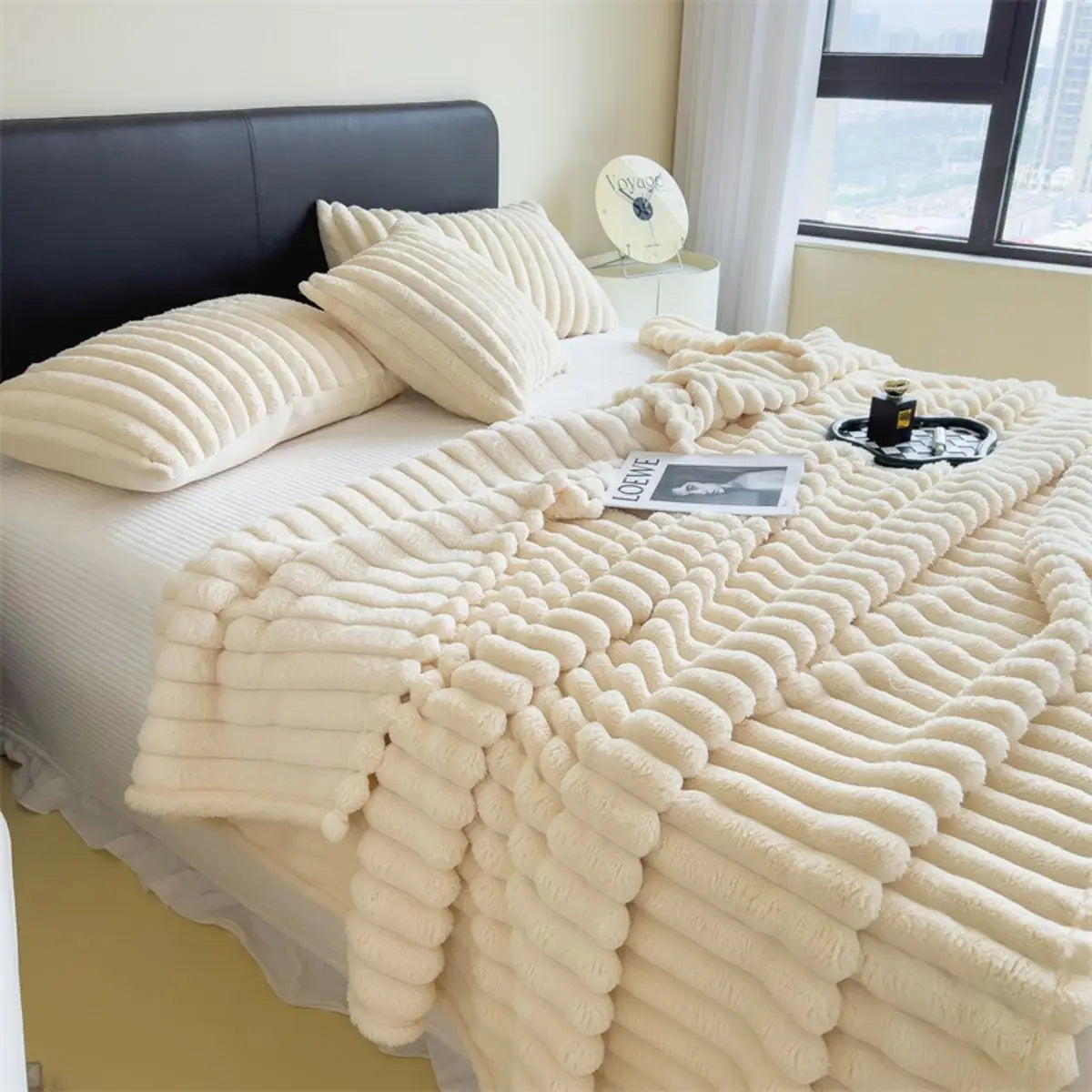 Cozy Striped Bed & Nap Blanket