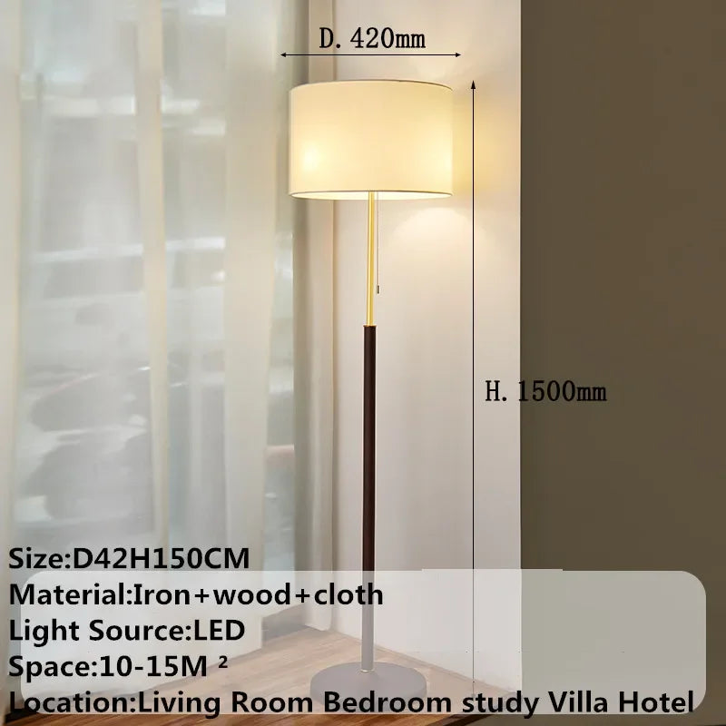 DLMH Contemporary Floor Lamp Retro Art Bedroom Living Room Beside The Sofa LED Villa Hotel Decorative Standing Light