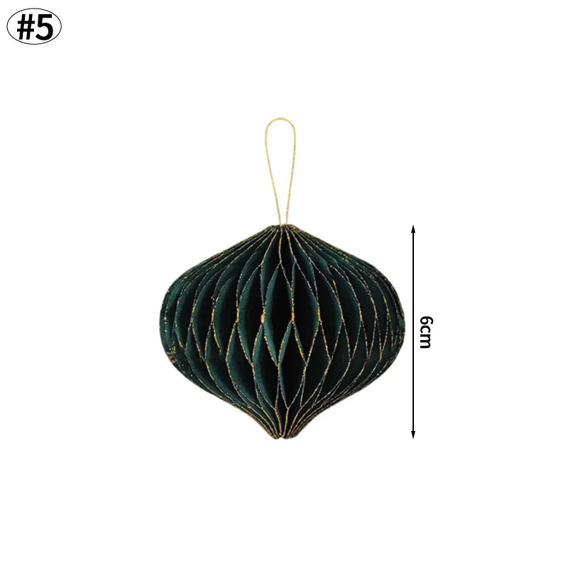 3D Christmas Decorations Christmas Tree New Year Hanging Pendants Paper Lantern 2026 Navidad Wedding New Year Decorations