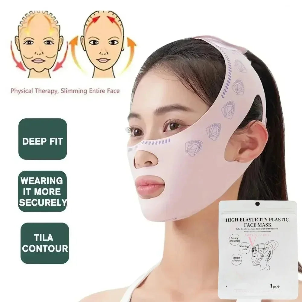 V Face Breathable Band Cheek Lift Up Face Thin Mask Reduce Double Chin V-Line Shaping Bandage Anti Wrinkle Face Bandage