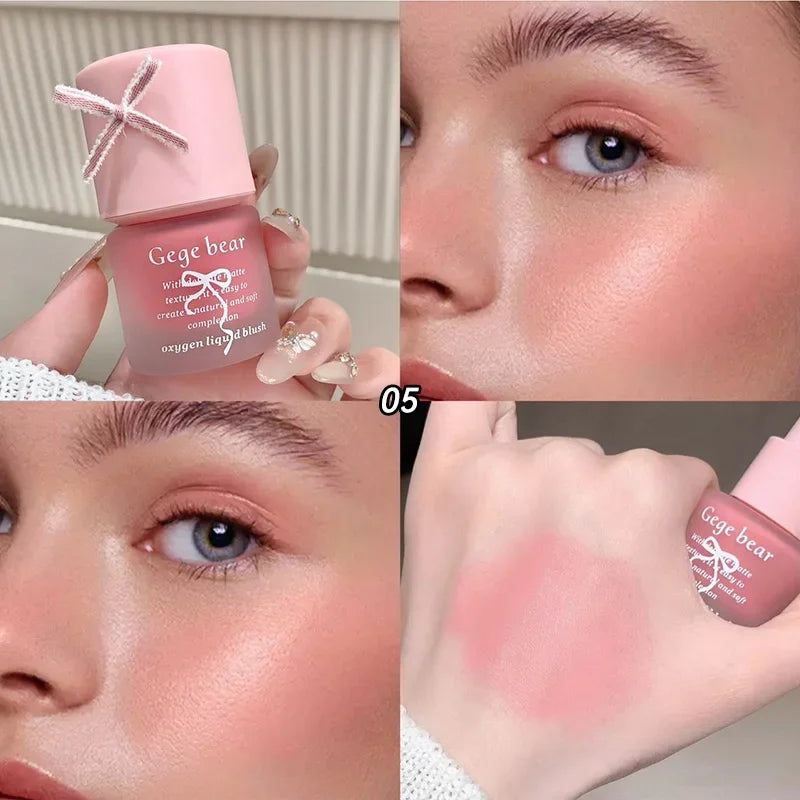 Beauty Soft Light Pink Liquid Blush Lasting Natural Contouring Low Saturated Blusher Waterproof Facial Blush Rouge Korean Makeup