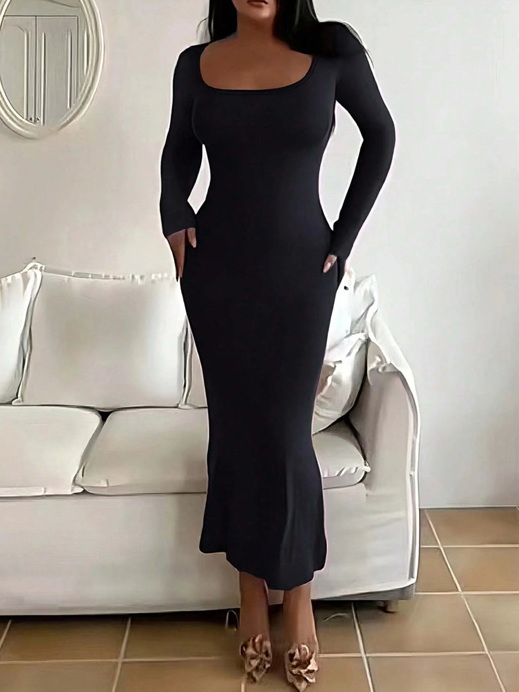 Chic Long Sleeve Bodycon Dress