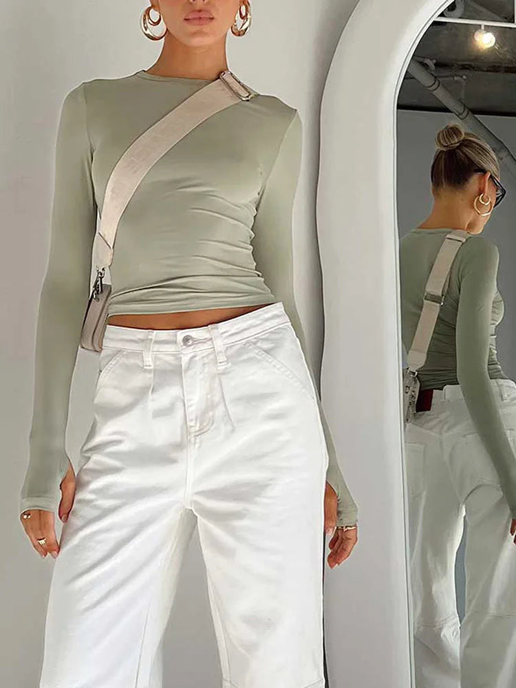 Slim Fit Long Sleeve Crop Top