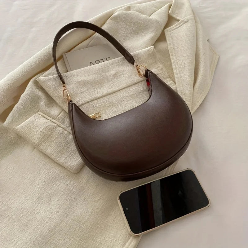 Shoulder Bags Women NEW Fashionable High-end Moon-shaped Baseball Bag Showing Luxury Women's Single Shoulder Bag