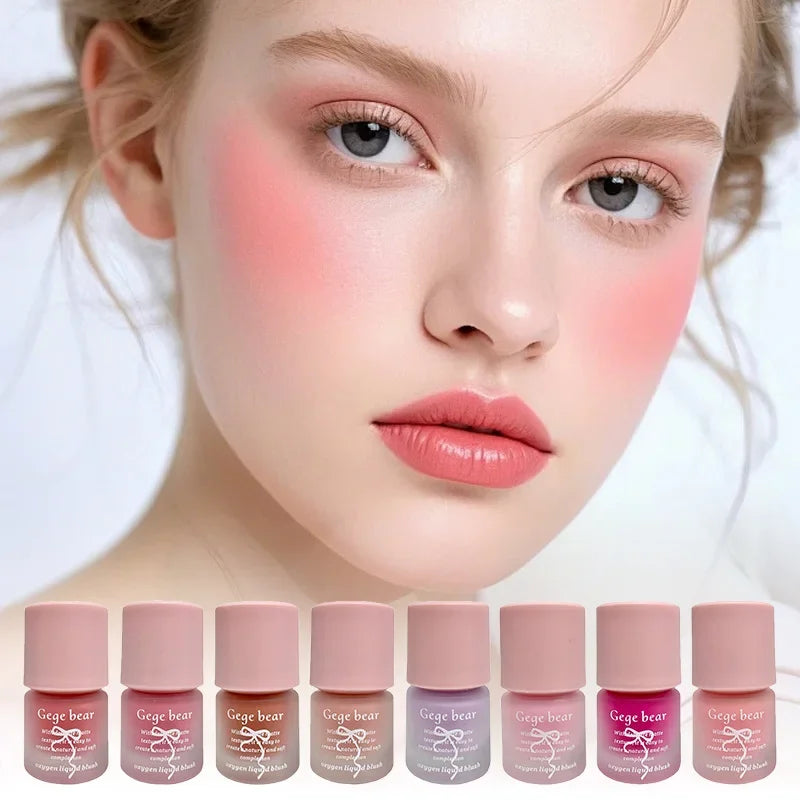 Beauty Soft Light Pink Liquid Blush Lasting Natural Contouring Low Saturated Blusher Waterproof Facial Blush Rouge Korean Makeup