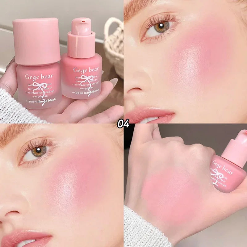 Beauty Soft Light Pink Liquid Blush Lasting Natural Contouring Low Saturated Blusher Waterproof Facial Blush Rouge Korean Makeup