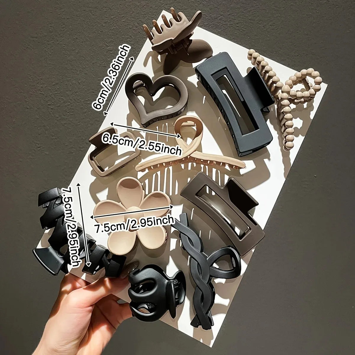 11pcs Women's High-End Frosted Shark Clip Set Back Head Hair Accessories Elegant Hairdressing Headwear