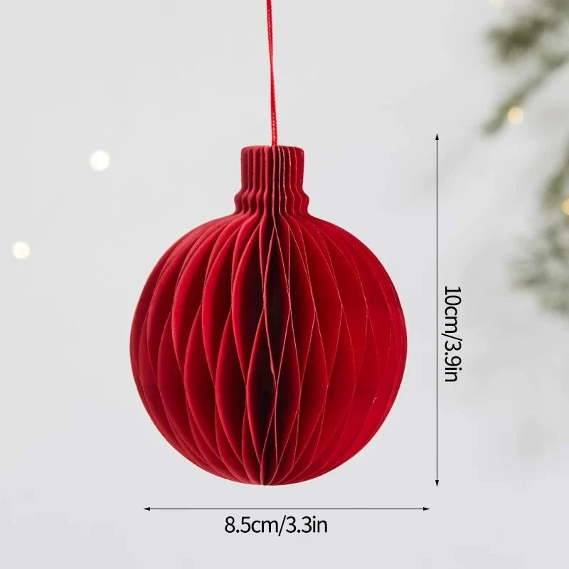 3D Christmas Decorations Christmas Tree New Year Hanging Pendants Paper Lantern 2026 Navidad Wedding New Year Decorations