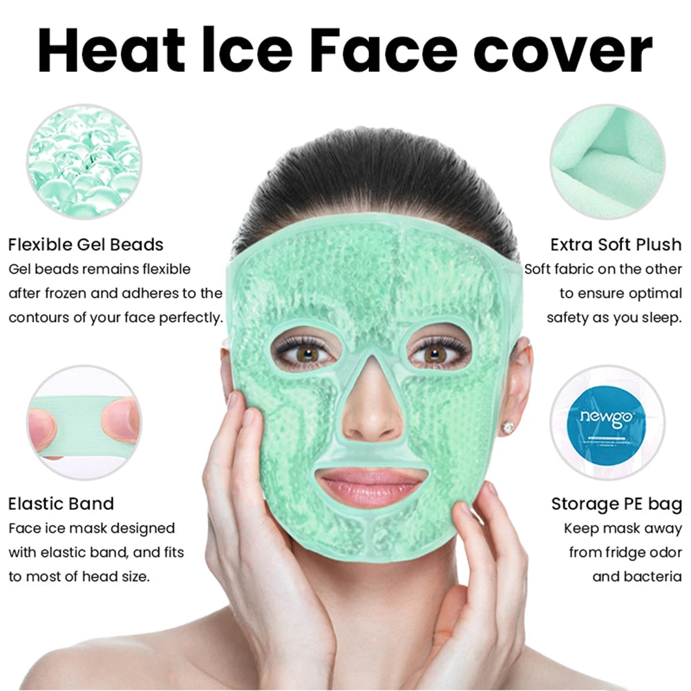 Ice Hot Cold Eye Mask Facial Mask Hot Cold Compress Pack Gel Beads Cold Ice Pack Face Eye Mask Compress Sleeping SPA Beauty Care