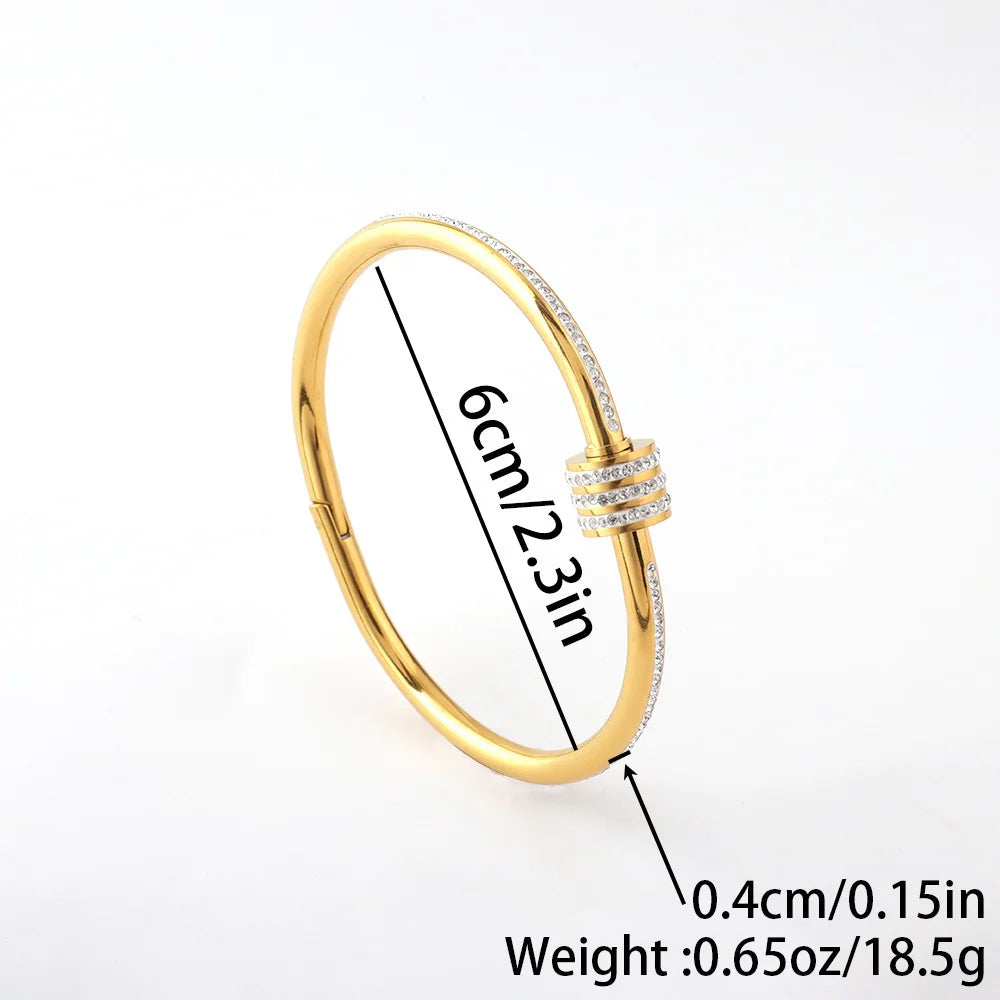 Sparkling Gold Stainless Steel Bracelet