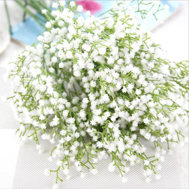 Artificial Flowers White Gypsophila Wedding Decorative Bridal Bouquet Accessory Clearance Vase Filler Home Scrapbooking Ornament