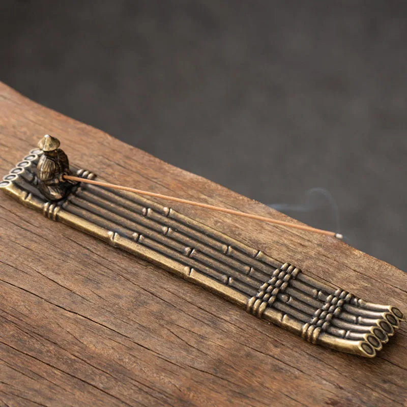 Creative Incense Holder Aromatherapy Ornament Incense Holder Boat Old Men Fishing Japanese Style Incense Stick Burner Home Decor