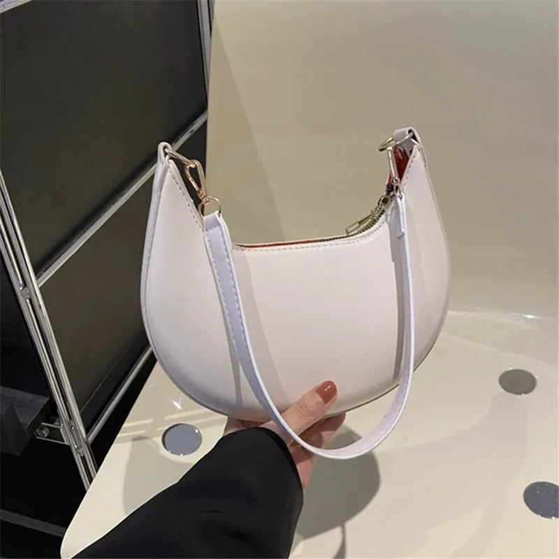 Shoulder Bags Women NEW Fashionable High-end Moon-shaped Baseball Bag Showing Luxury Women's Single Shoulder Bag