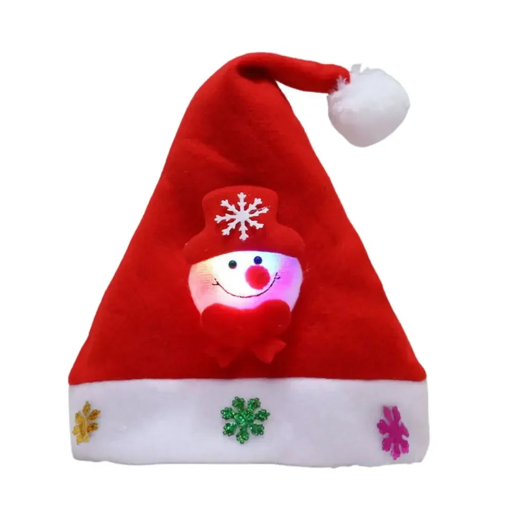 LED Christmas Knitted Hat Light Up Xmas Beanie Cap Unisex Winter Beanie Sweater Hat with Colorful LEDs for Christmas New Yea