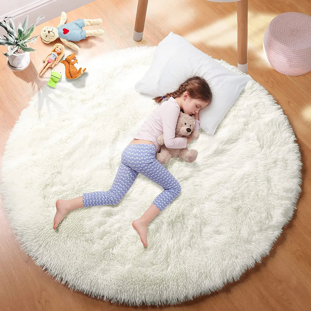 Fluffy Round Plush Rug