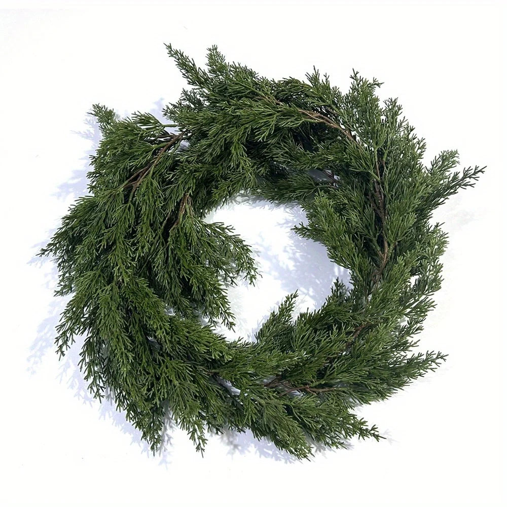 1Pcs Christmas Cedar Pine Garlands,Artificial Cedar Garland,Mantle,Wall,Indoor,Outdoor Christmas Decorations